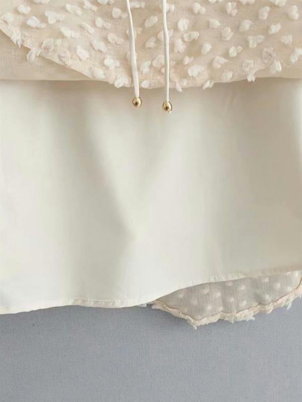 FS Collection Strappy Mini Dress With Flower Appliques In Cream