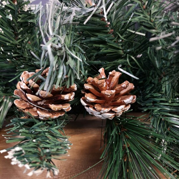 Samuel Alexander 2.7m Snow Flocked Christmas Garland with Pine Cones and Mixed Needles