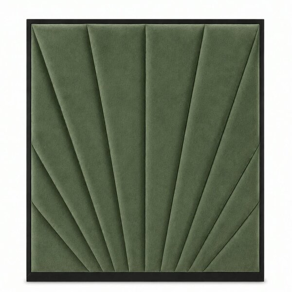 Great British Beds Mercer Headboard Contrast Piping - Green Plush