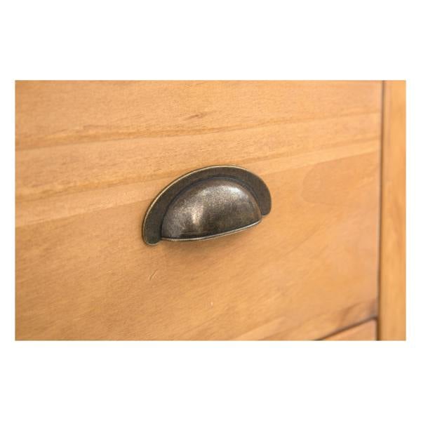 Cabinet Bits Lucca 3 Drawer Desk - Dressing Table Brass Cup Handle
