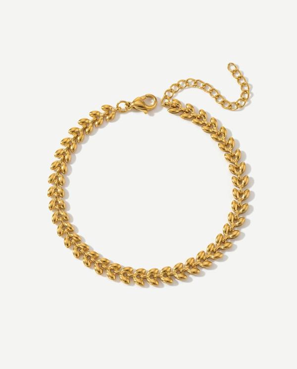 Elk & Bloom 14K Gold Leaf Chain Bracelet