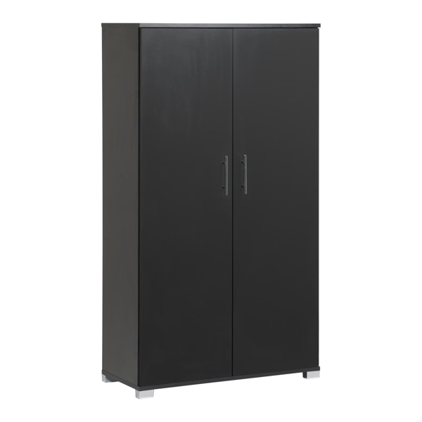 MMT Furniture Designs Beech Wooden 2 Door Lockable Storage Cabinet - 140 cm Tall Shoe Garage Storage, Filing Cabinet