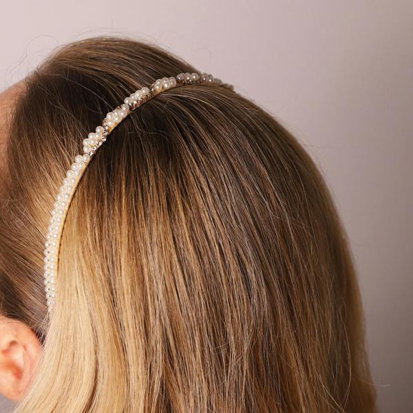 Gold Trip Crystal Pearl Headband