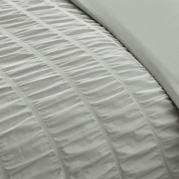 Seersucker Frill Silver Duvet Cover Set