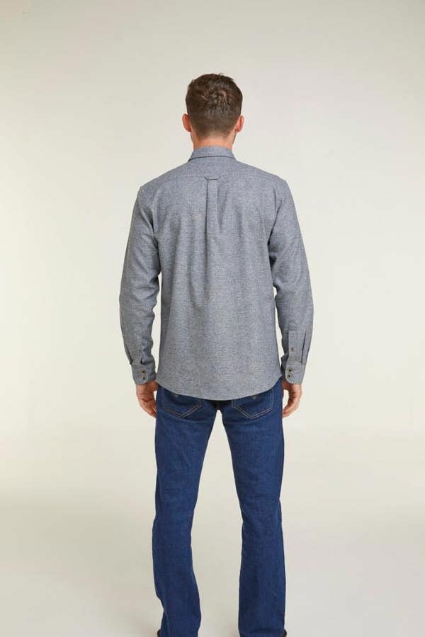 Charcoal Warm Handle Button Down Collar Casual Shirt