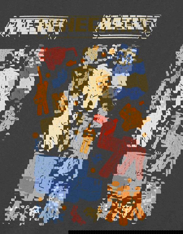 Minecraft Girls Grey Animals Short Sleeved T-Shirt