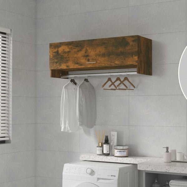 Berkfield Wardrobe Smoked Oak 100x32.5x35 cm Engineered Wood