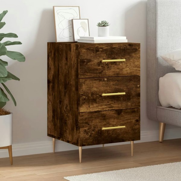 Berkfield Bedside Cabinet Smoked Oak 40x40x66 cm Engineered Wood