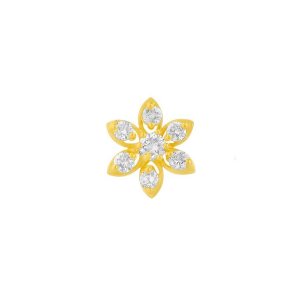 Spero London Fine 14k Solid Gold Diamond Star Single Earring