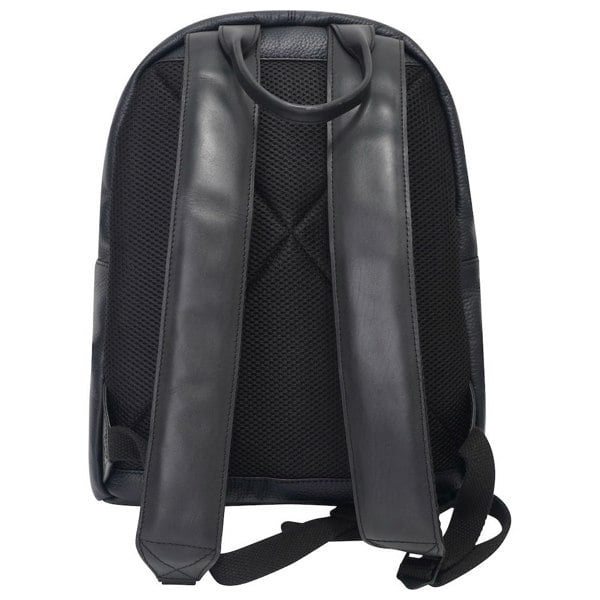 This image shows a black Barney & Taylor backpack. This image shows the backpack from behind