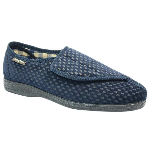 Goodyear Mens Columbus II Checked Slippers - Navy - 