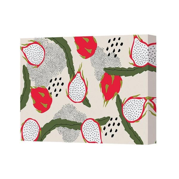 Benjamin Tate Design Bold Dragon Fruit Pattern On Canvas Wall Art Print