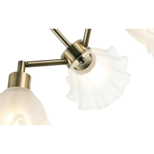 Traditional Ceiling Light Fitting with Frosted Scallop Glass Shades Image 4