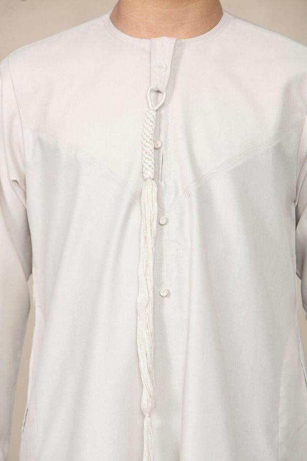 Infinity Leather Boy's Kids Thobe Emirati Jubba Islamic Clothing Kaftan Eid String Tassel