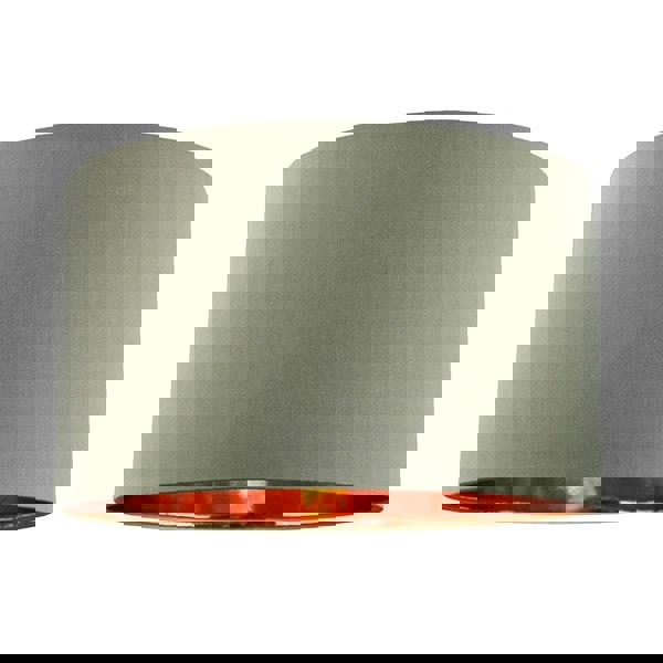 Olive Green Cotton 16" Floor/Pendant Lampshade with Shiny Copper Inner Image 1