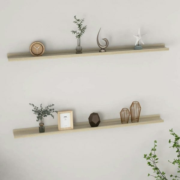 Berkfield Wall Shelves 2 pcs Sonoma Oak 115x9x3 cm
