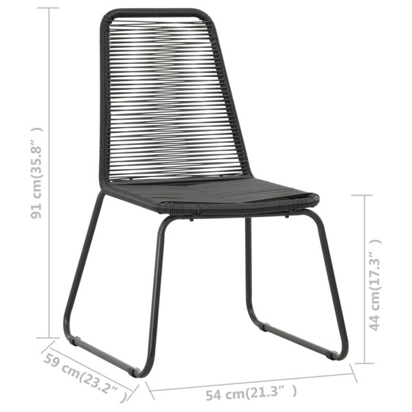Berkfield Outdoor Chairs 4 pcs Poly Rattan Black