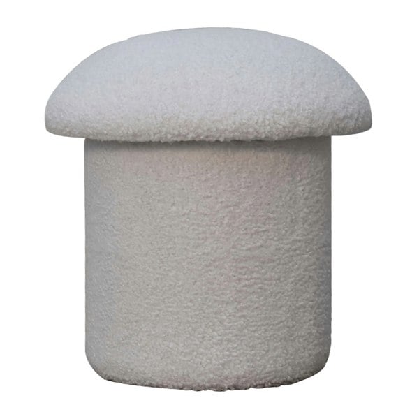 Artisan Furniture White Boucle Mushroom Footstool
