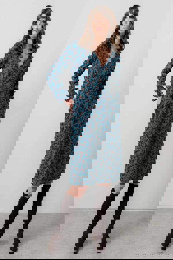 Lily & Me Hazel Crossover Jersey Dress Navy