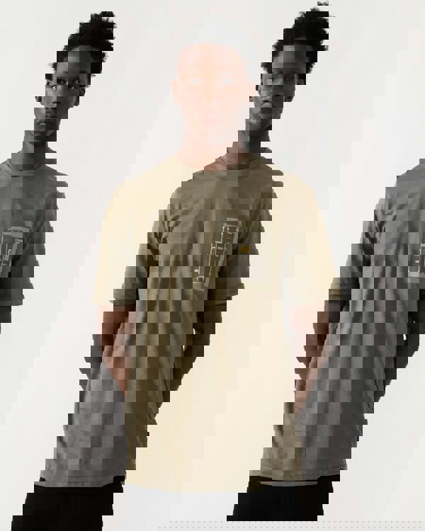 BOSS Orange Te Container Mens Graphic Print T-Shirt - Open Green 342