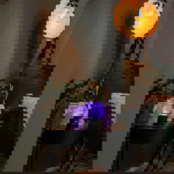 Samuel Alexander 20cm Battery Operated Light up Purple Witch's Hat Water Globe Decoration