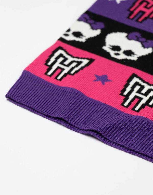 Monster High Girls Multicoloured SKull & Snowflake Fairisle Christmas Jumper