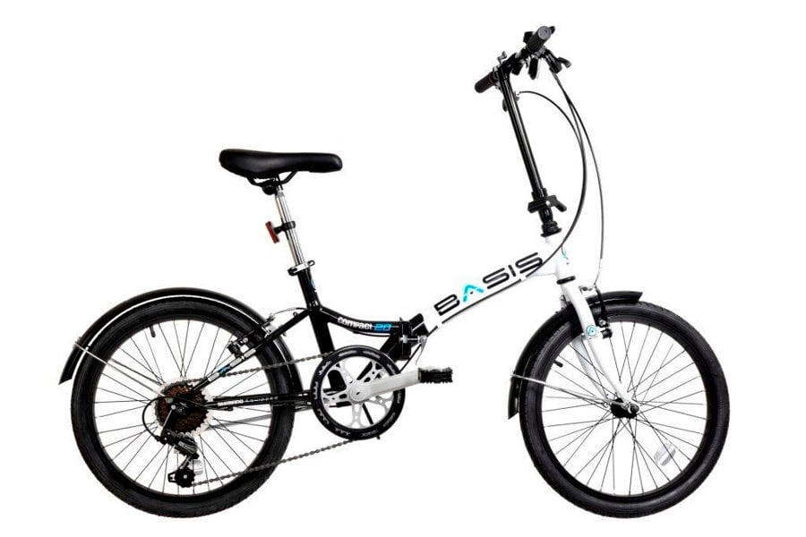 Basis Compact 20" Folding Commuter Bicycle - Black/White