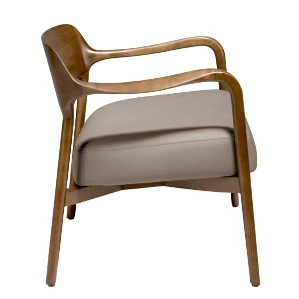 Angel Cerdá Walnut and Mink Leatherette Armchair 5082