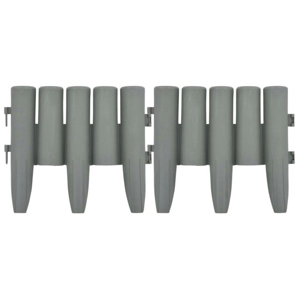 Berkfield Lawn Edgings 36 pcs Grey 10 m PP