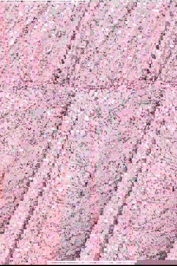 Plunge V-Neck Sequin Maxi - Blush DR3833
