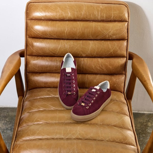 Calla Shoes Star - Cherry Suede Wide Fit Trainers
