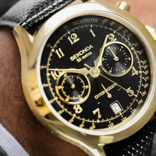Sekonda Archer Gold Chronograph Watch 30237