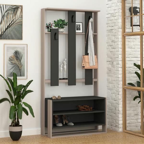 Decortie Modern Chester Wall-Mounted Hall Tree 180(H) cm