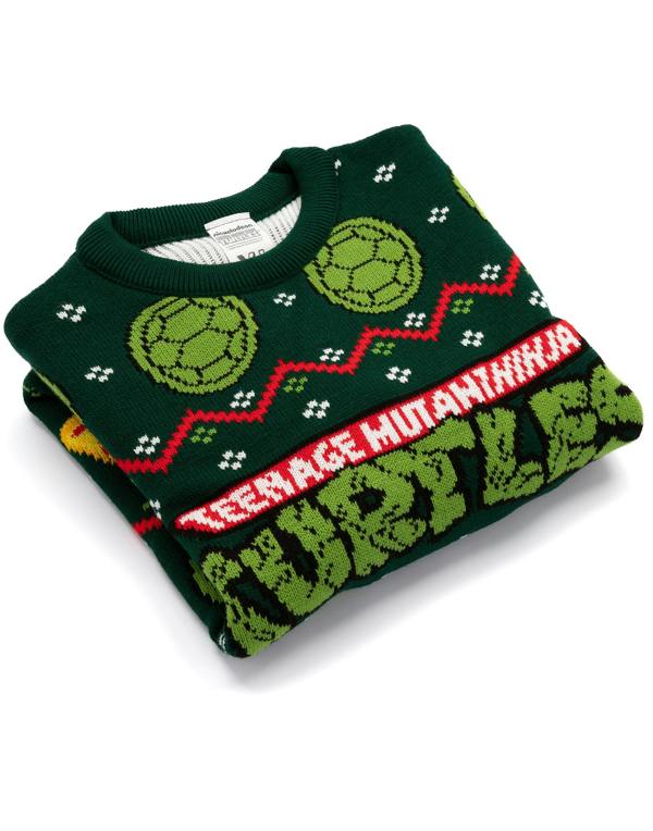 Teenage Mutant Ninja Turtles Mens Green Logo Christmas Jumper