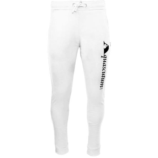 Aquascutum Mens Logo Jogging Bottoms - White/Black