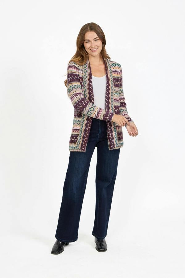 Mudflower Fair Isle Longline Knit Cardigan