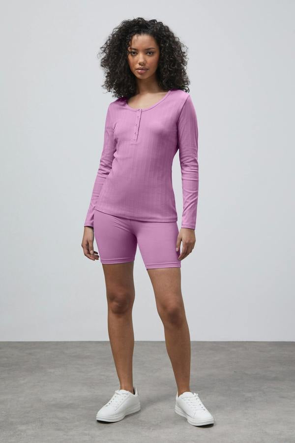 ENORSIA Ribbed Cycling Loungewear Set