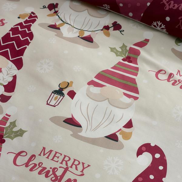 Catherine Lansfield Christmas Gonks Reversible Duvet Cover Set Plum