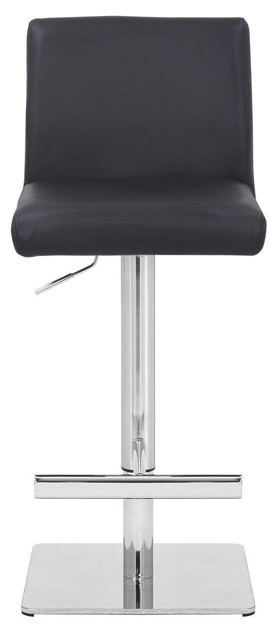 Lamboro Snella Deluxe Breakfast Bar Stool, Chrome Footrest, Height Adjustable Swivel Gas Lift, Home Bar & Kitchen Barstool, Black