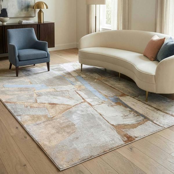 Asiatic The Rug Edit Miro Metallic Checker Beige Area Rug