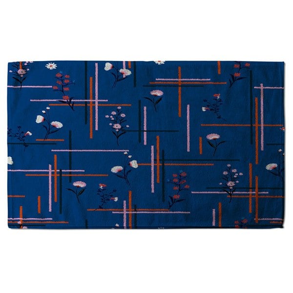 Benjamin Tate Design Flowers with check grid for fashion (Bath Towel)