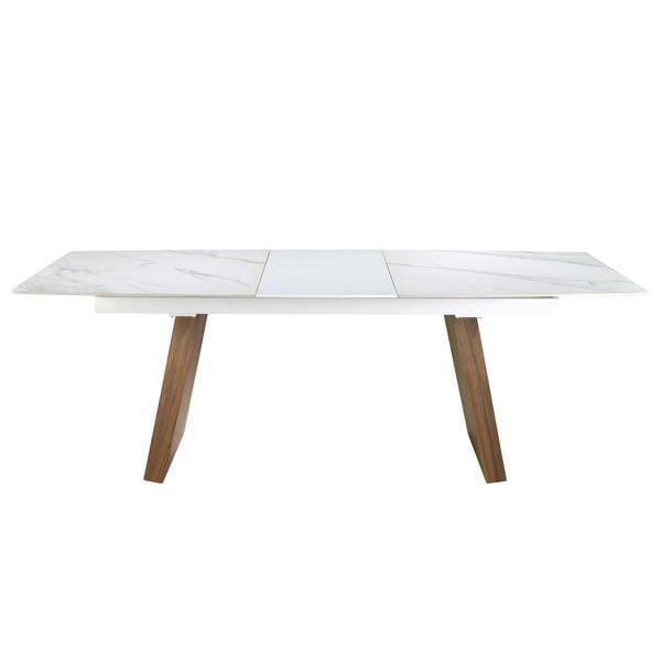 Angel Cerdá Oval Barrel porcelain marble and walnut extending dining table 1134