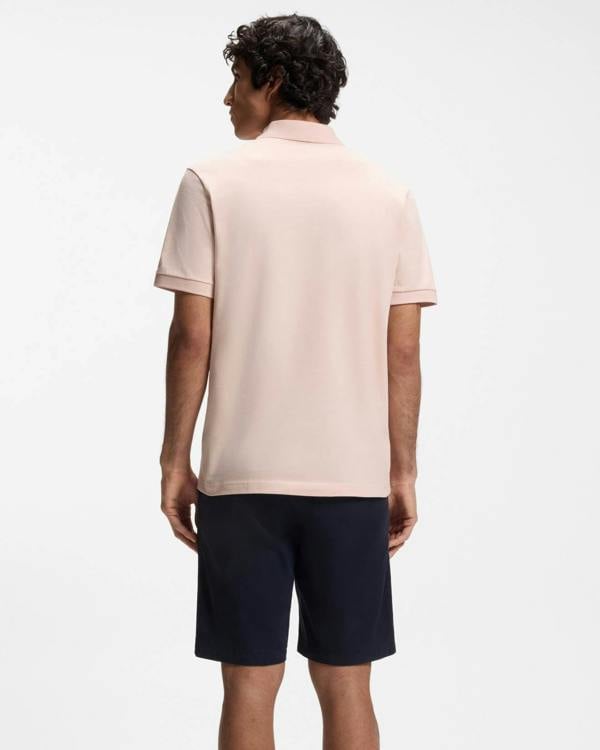 BOSS Orange Passenger Mens Stretch-Cotton Slim-Fit Polo Shirt with Logo Patch - Open Pink 690