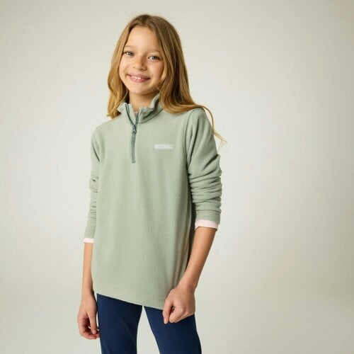 Regatta Great Outdoors Kids Hot Shot II Half Zip Fleece Top - Glacier Green