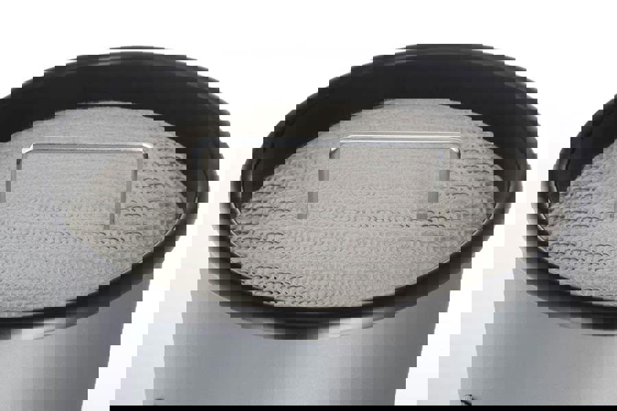 Durable Round Metal Waste Bin with Integrated Sand Ashtray | 17L | Silver