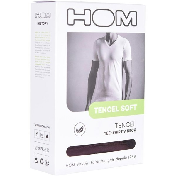 Hom Tencel Soft V-Neck T-Shirt, Burgundy