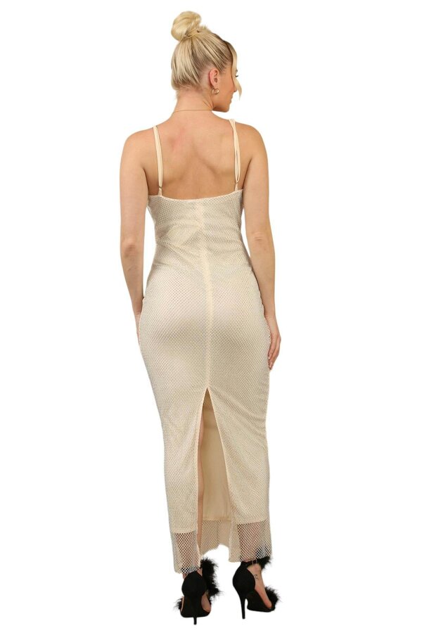Diamante Net Maxi Dress heavy luxury Curve