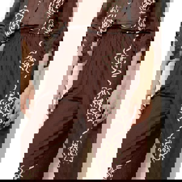 Blue Vanilla Floral Embroidery Trousers