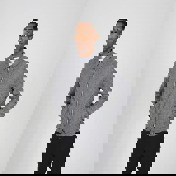 Brave Soul Grey Harrington Style Zip Through Jacket - Grey Image 1