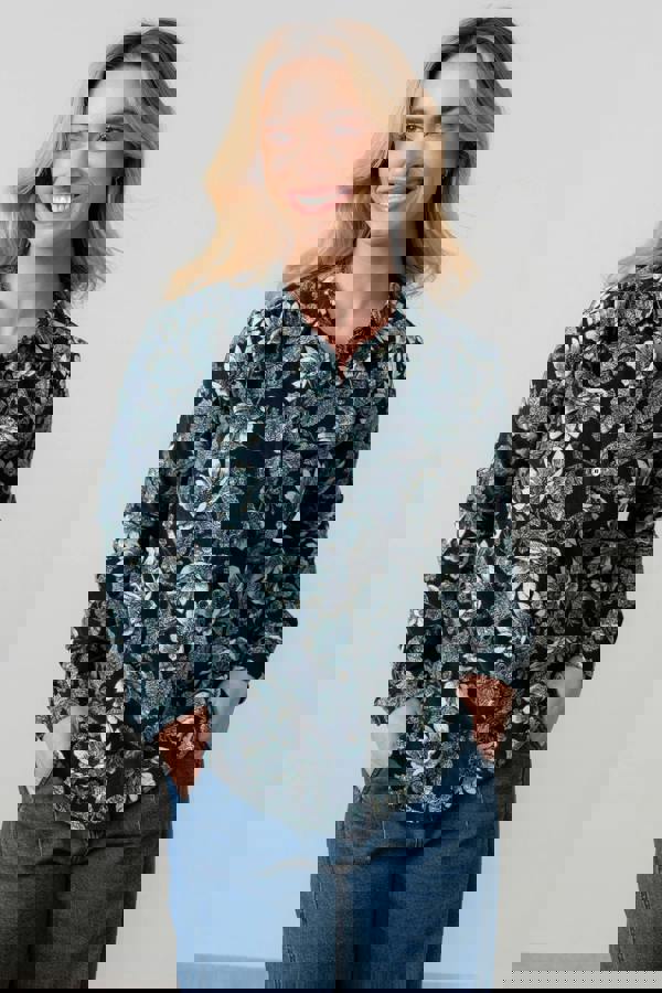 Lily & Me Beech Cotton Pincord Shirt Navy